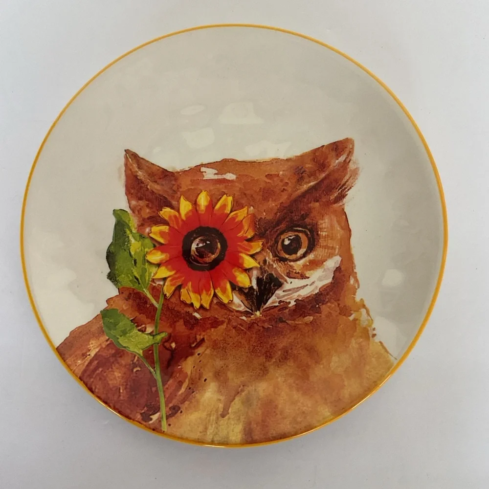 Pier 1 Harvest Garden Critters Salad Plates set of four NWT